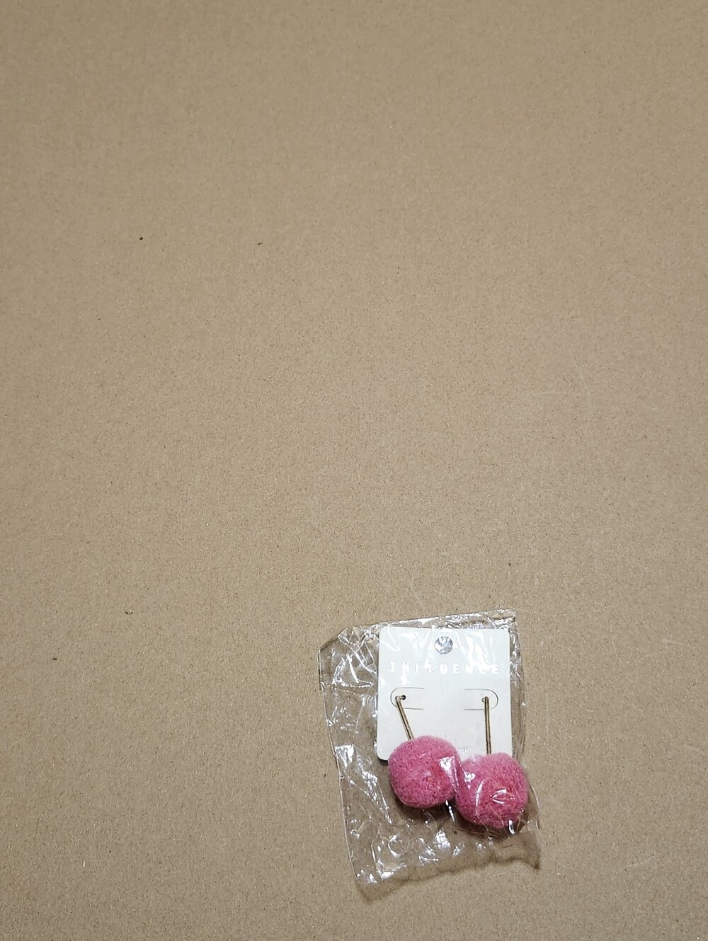 Unbranded Pink Felt Pom Drop Earrings